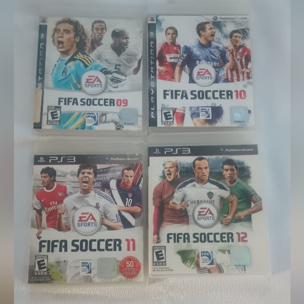 Lot Of 4 PS3 Games Fifa Soccer 2009/2010/2011 & 2012 Pre-owned